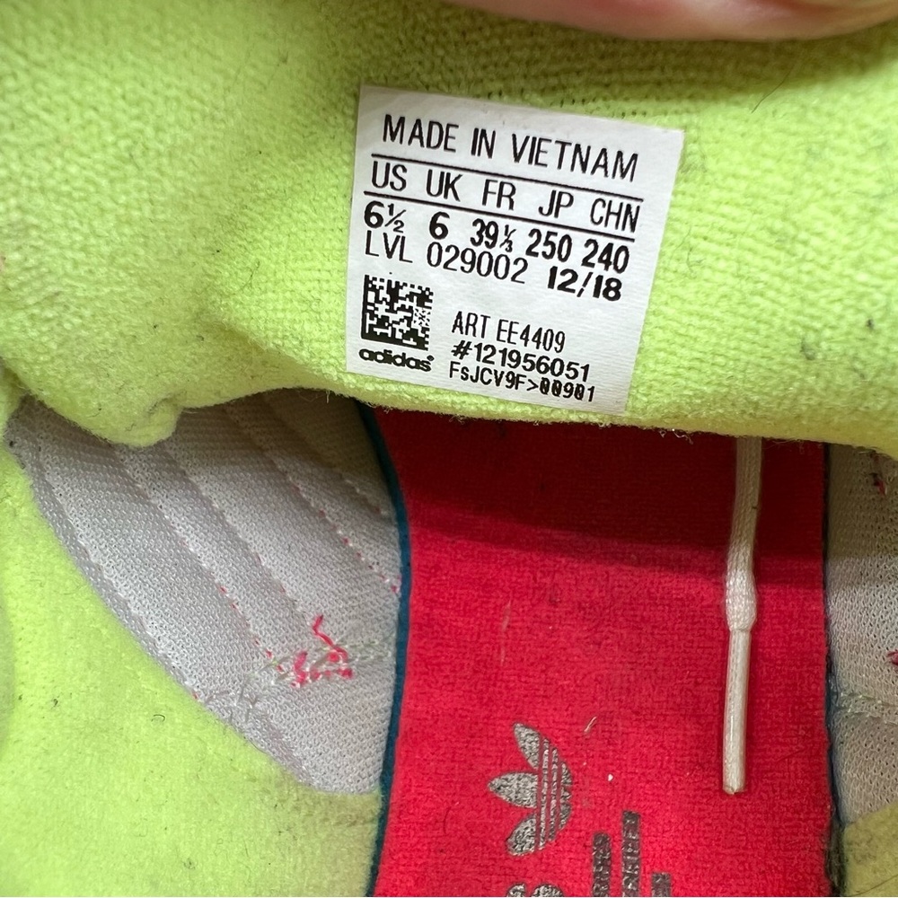 adidas Kids Neon Multicolor Sneakers - White, Neon Green, Yellow, Red, Blue - Picture 7 of 7